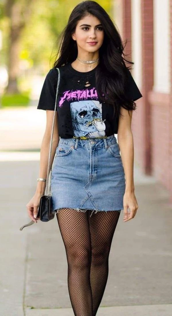 HOT Jean Mujer Mujer Look Con Borcegos Borcego Look Pollera