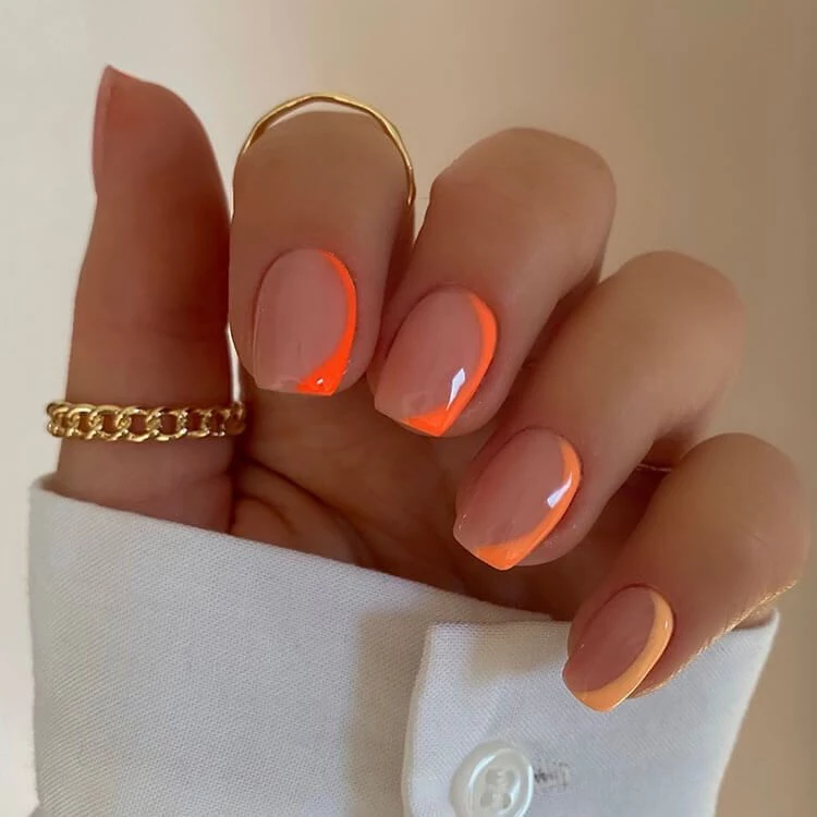 tendencia en anil art 2023, uñas orange