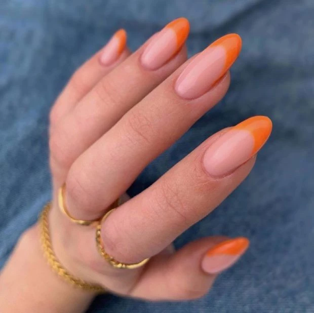 tendencia en anil art 2023, uñas orange