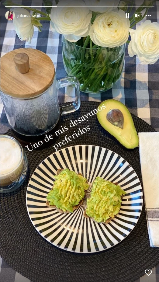 Juliana Awada mostró su desayuno favorito