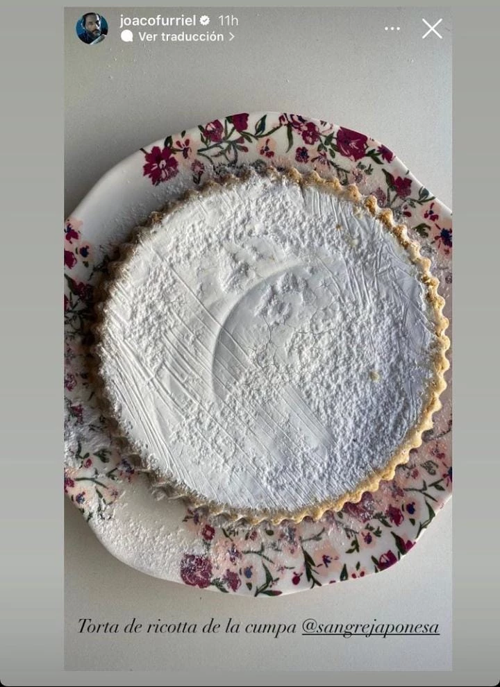 La tarta de ricota que preparó la China Suárez para Joaquín Furriel
