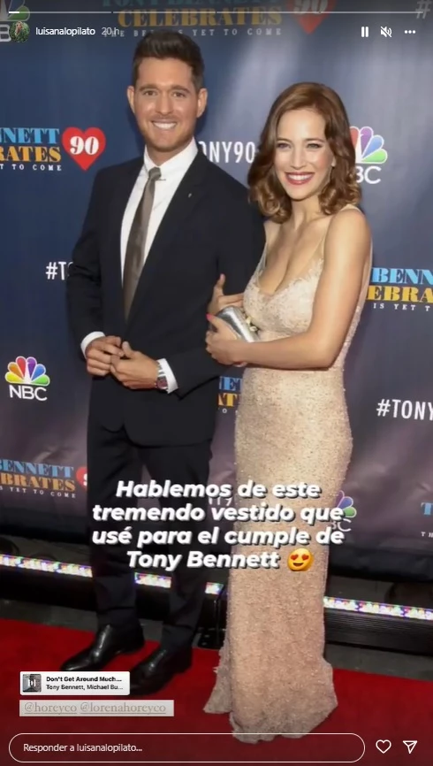 Luisana Lopilato mostró el vestido que usó en el cumpleaños de Tony Bennett