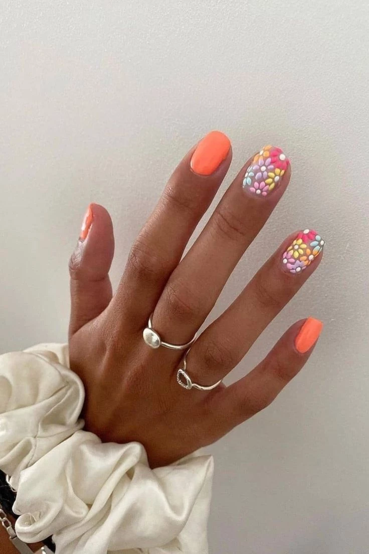 tendencia en anil art 2023, uñas orange