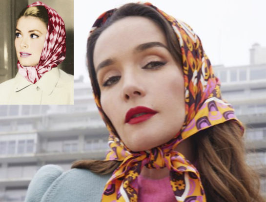 El look trendy y multicolor de Natalia Oreiro inspirado en los años '60 para combatir el frío: con pañuelo al estilo Grace Kelly