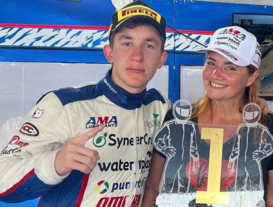 La emoción de Nancy Pazos por el logro de su hijo Nicanor: ganó por primera vez en el Top Race en Rosario