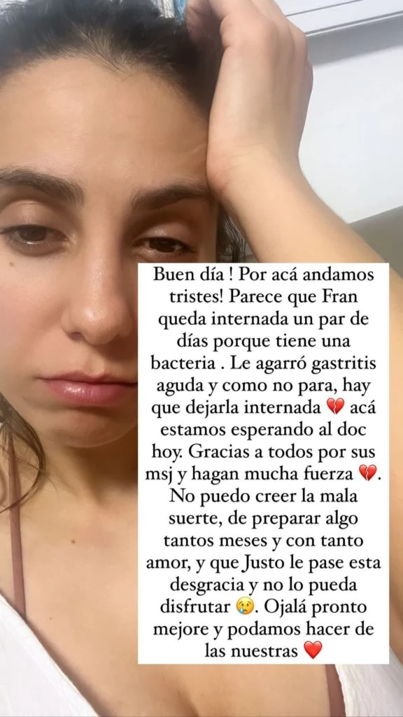 Francesca, la hija de Cinthia Fernández, internada