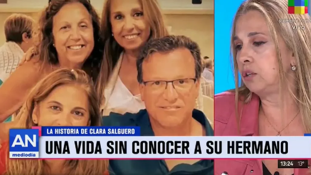 Clara Salguero con su hermano.