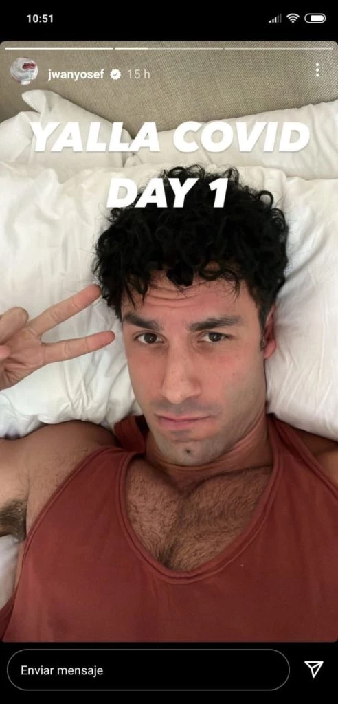 Jwan Yosef compartió en sus historias cómo atraviesa el Covid