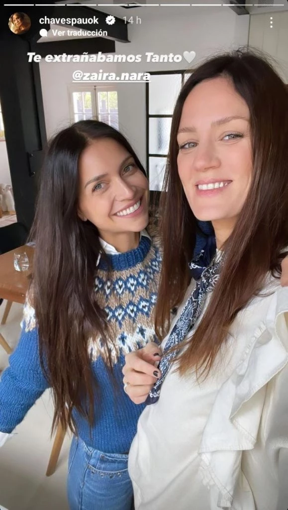 el reencuentro de Paula Chaves y su amiga Zaira Nara