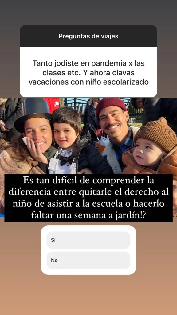 La respuesta de Juana Repetto a un comentario de un seguidor en Instagram.