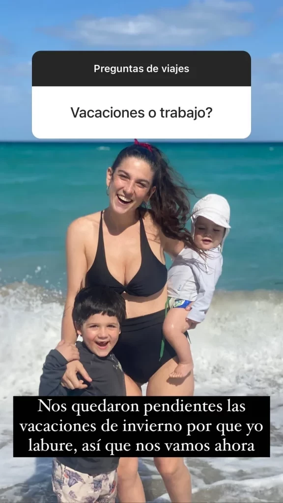 La historia de Instagram de Juana Repetto junto a sus hijos de vacaciones.