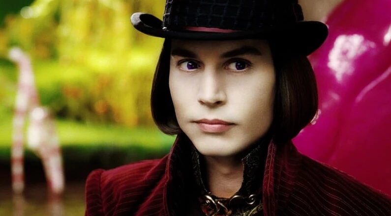 Johnny Depp como Willy Wonka para la versión de Tim Burton