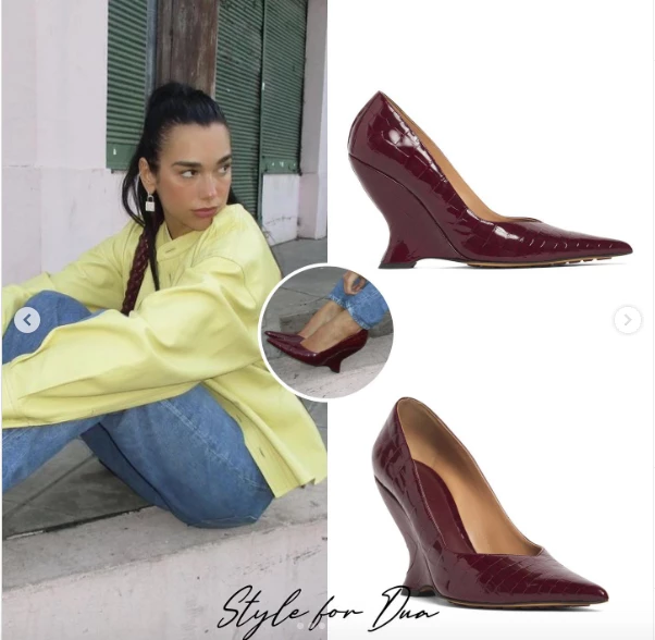 Dua Lipa eligió un look casual firmado por Bottega Veneta