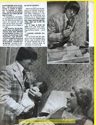 Nota de cuando nació el hijo de Carlitos Balá