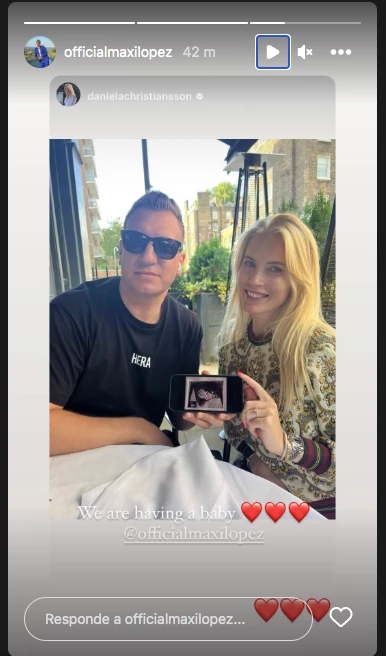 Maxi López y su novia esperan su primer hijo juntos