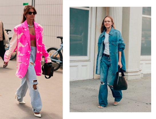 Los jeans "baggy dad" fueron protagonistas  en el street style de NYFW