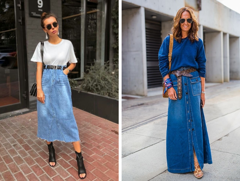 falda en jean de moda