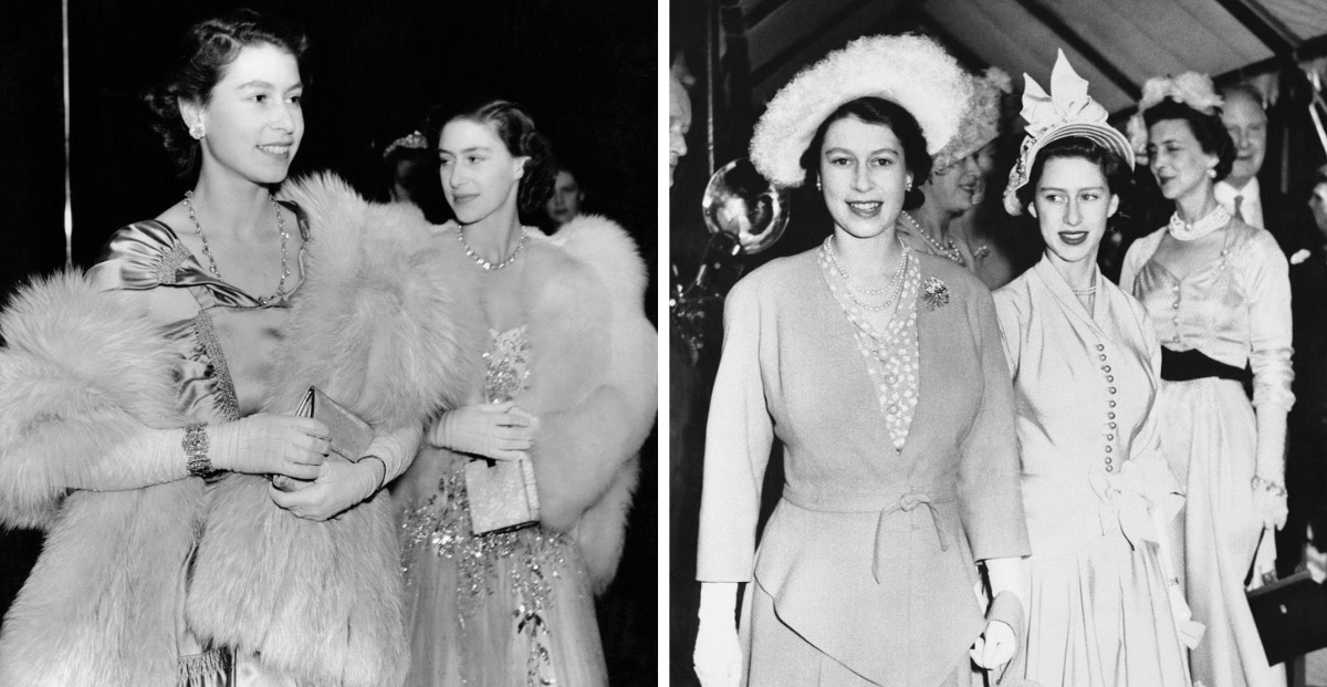 Las dos caras de la realeza la discreta Reina Isabel II y su hermana, la rebelde princesa