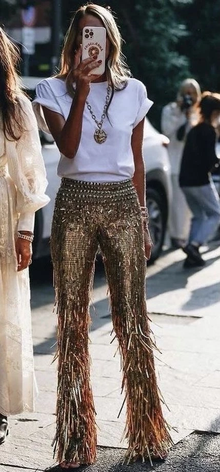 Un pantalón que cumple con la tendencia boho moderno. Foto @pinterest.
