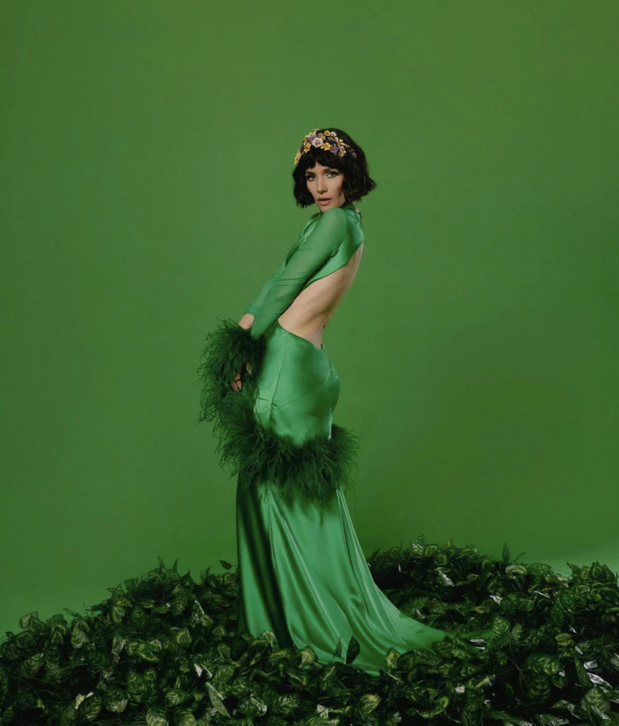 Natalia Oreiro con su look verde total. Foto: Instagram.