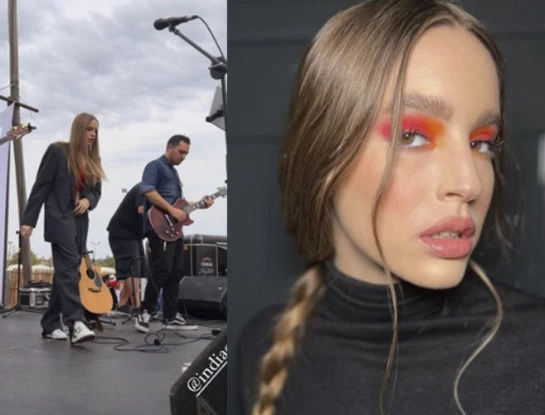 India Ortega cantó en vivo y sus padres la acompañaron