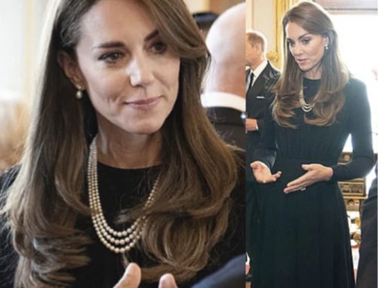 El look de estricto luto y las joyas que eligió Kate Middleton para rendirle homenaje a la reina Isabel II y a Lady Di