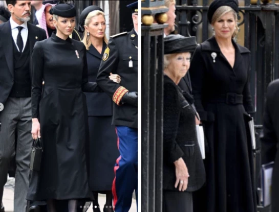Máxima Zorreguieta y Charlène de Mónaco apostaron al mismo ítem de moda para asistir al funeral de la reina Isabel II