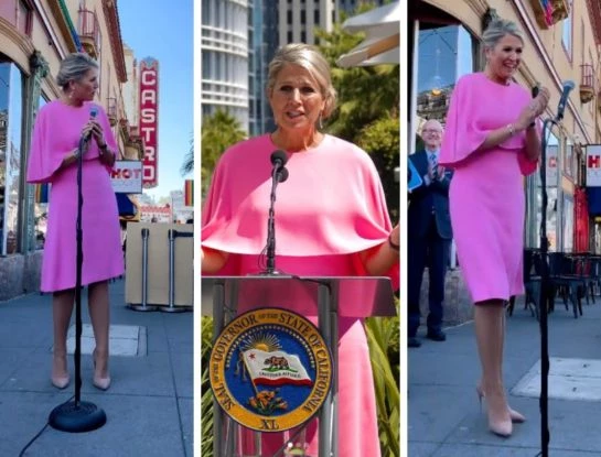 Máxima se sumó al "barbiecore" para recorrer San Franciso en su primera jornada de gira en los Estados Unidos