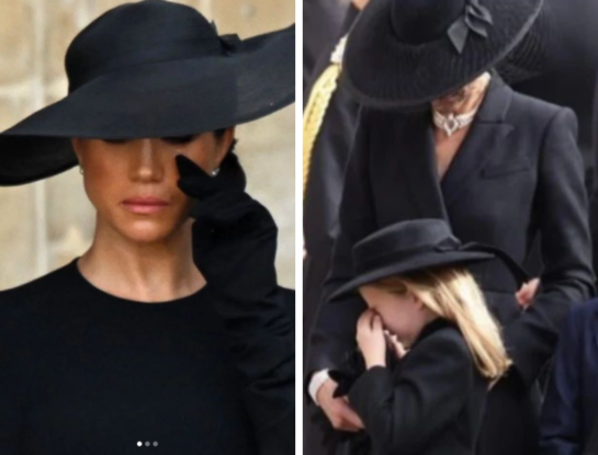 Meghan Markle y su sobrina, la princesa Charlotte, rompieron el protocolo en el funeral de la reina Isabel II