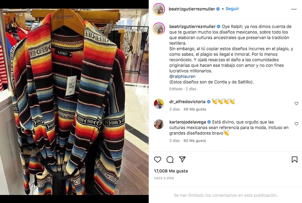 diseño ralph lauren denunciado por plagio