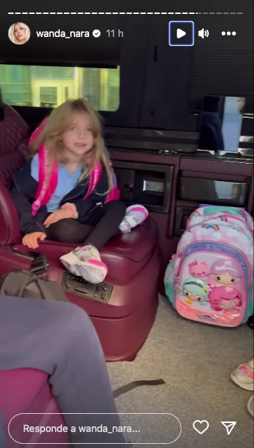 Así es la lujosa van en la que Wanda Nara lleva a sus hijos al colegio