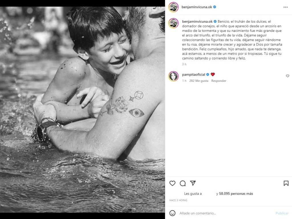 El posteo de Benjamín Vicuña para su hijo Benicio en el día de su cumpleaños