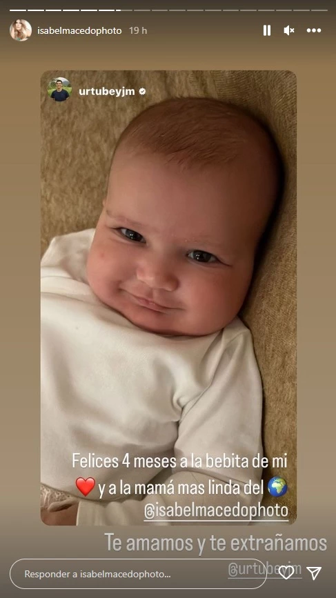 El tierno posteo de Juan Manuel Urtubey por los 4 meses de su hija Julia