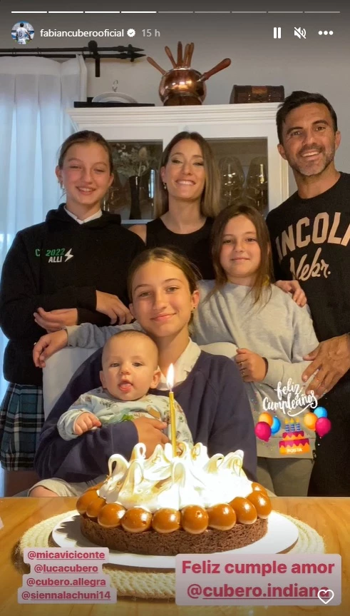 Fabián Cubero y Mica Viciconte celebraron el cumple de Indiana