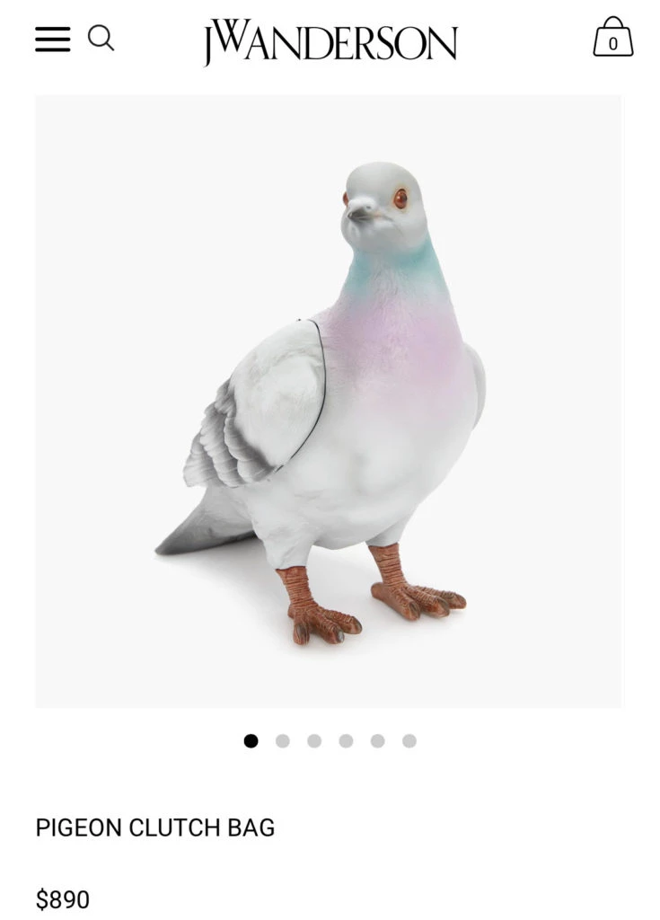 Sobre con forma de paloma de JW Anderson. Foto: web.
