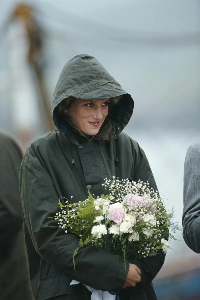 Lady Di y su campera Barbour. Foto: Pinterest.