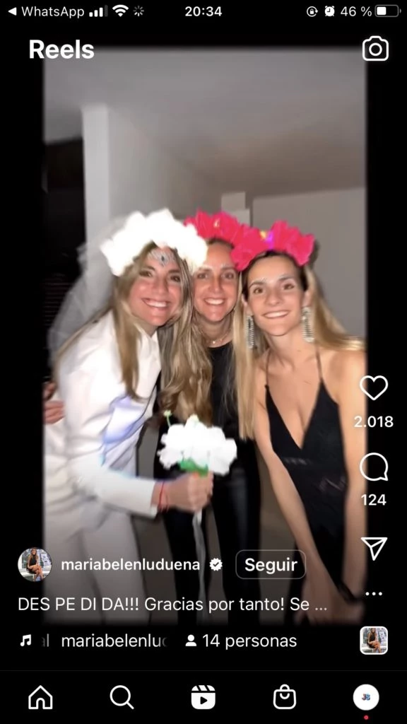 Belén Ludueña en su despedida de soltera. Foto: Instagram.