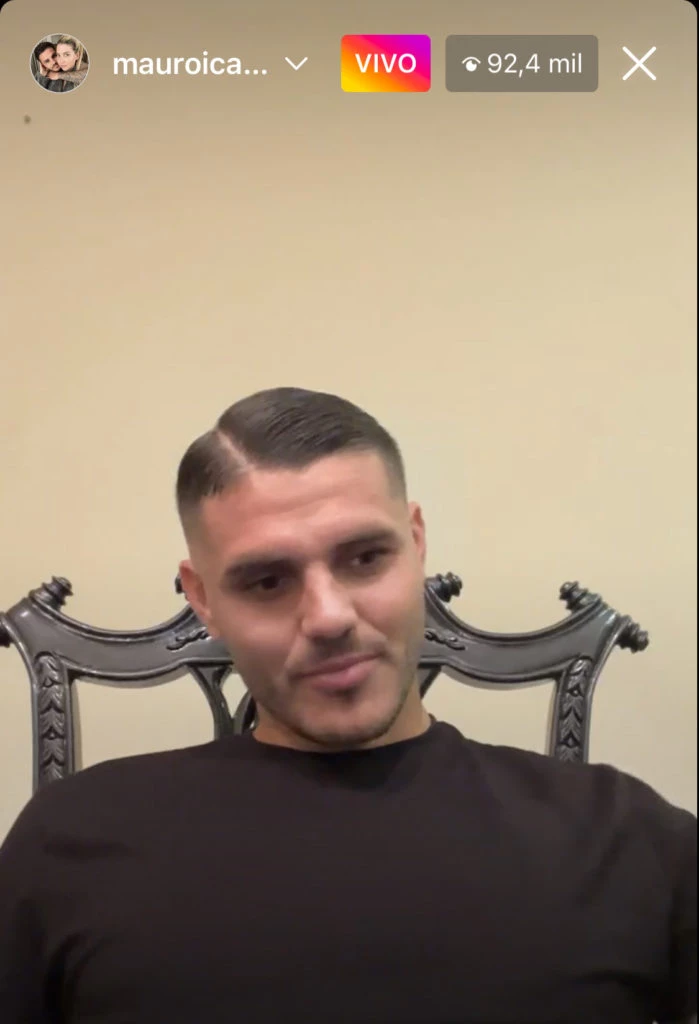 Mauro Icardi en el vivo de Instagram. Foto: Instagram.