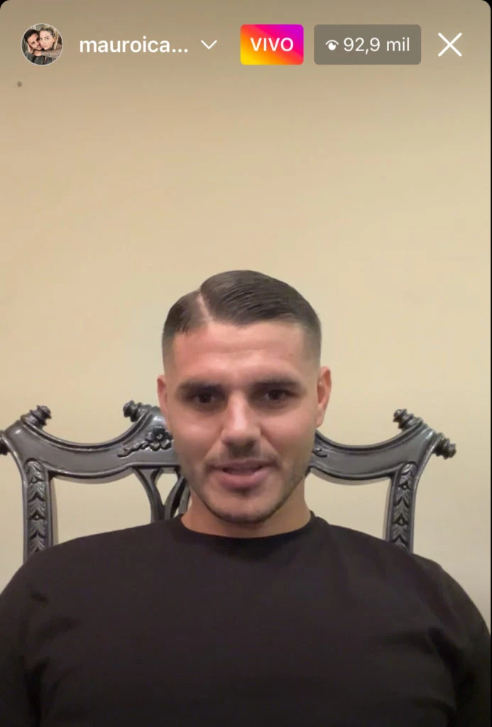 Mauro Icardi en el vivo de Instagram. Foto: Instagram.