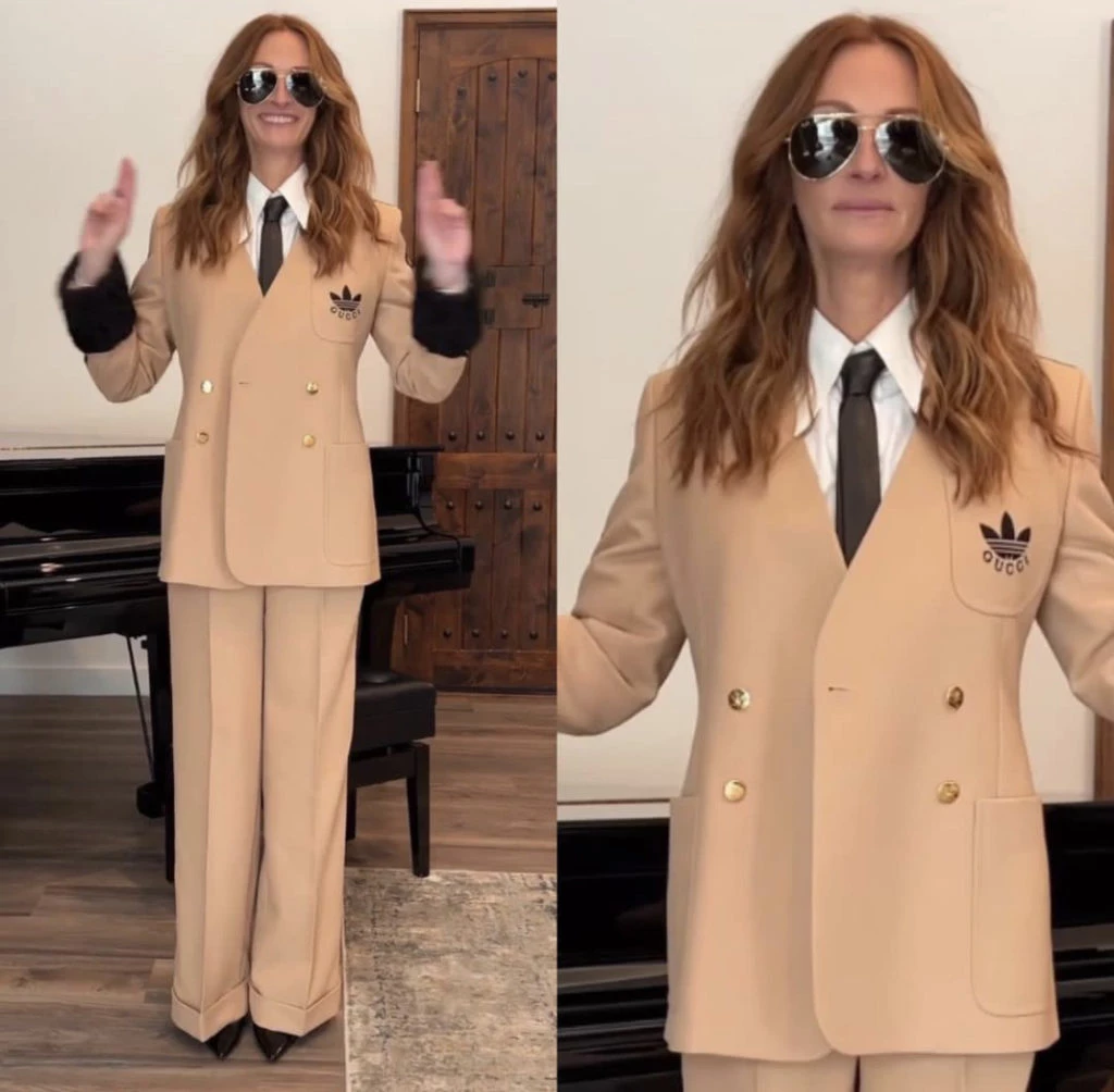 Julia Roberts y su traje sporty chic. Foto: Instagram. 