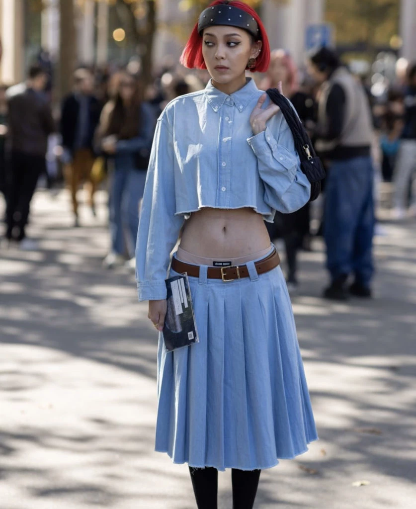 Jean sobre jean. Foto: Instagram.