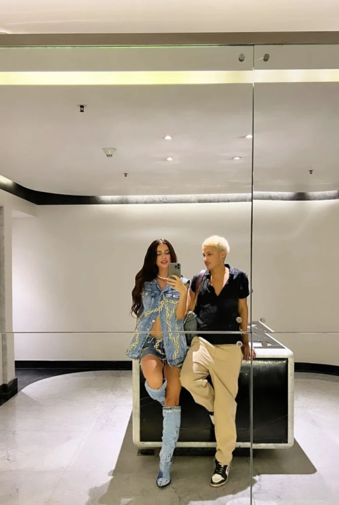 Zaira Nara y su look denim total. Foto: Instagram.