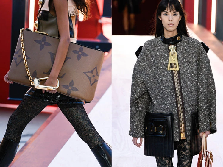 Enormes cremalleras y bolsos en el desfile de Louis Vuitton