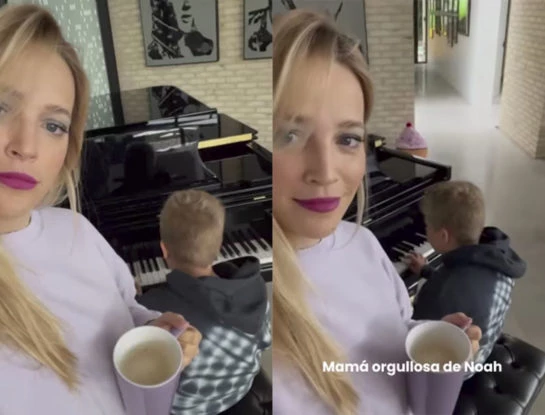 La emoción de Luisana Lopilato al ver a Noah, su hijo de 9 años, tocando el teclado y cantando como su papá, Michael Bublé