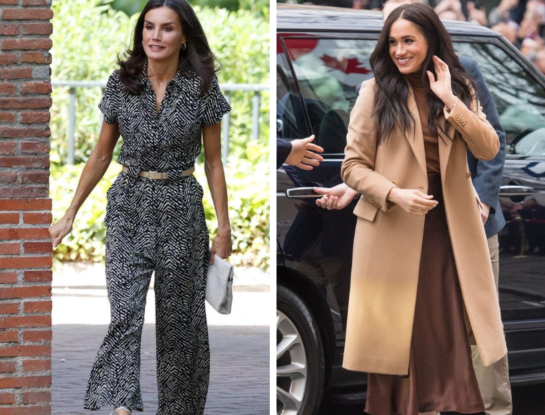 Coincidencia real: la reina Letizia lleva la misma pollera que Meghan Markle