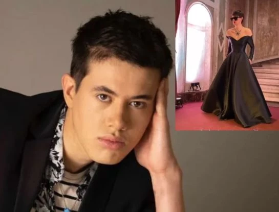 Dante Ortega desfiló con un vestido de alta costura