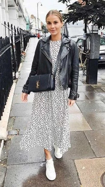 Armá el mejor look urbano con tu vestido a lunares