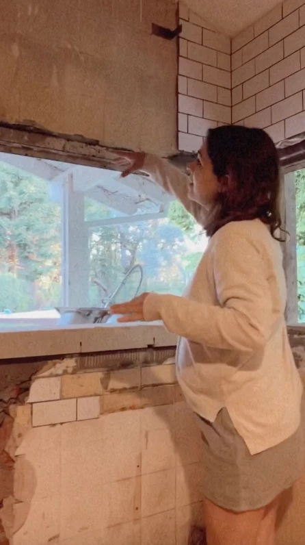 Así está quedando la nueva cocina de Agustina Cherri