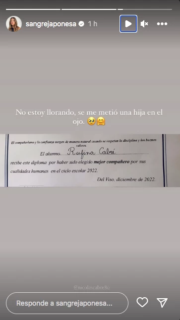 La China Suárez mostró su gran orgullo por el logro de Rufina