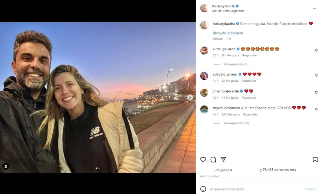 El romántico posteo de Laurita Fernández con su nuevo novio